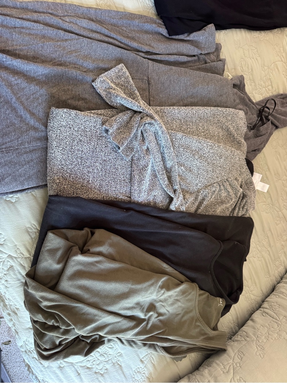 Mixed Neutral Maternity Dress Bundle - Gray, Black, Olive